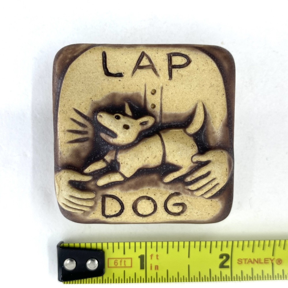 Lap Dog 2x2" Ceramic Art Tile by Gretchen Kramp