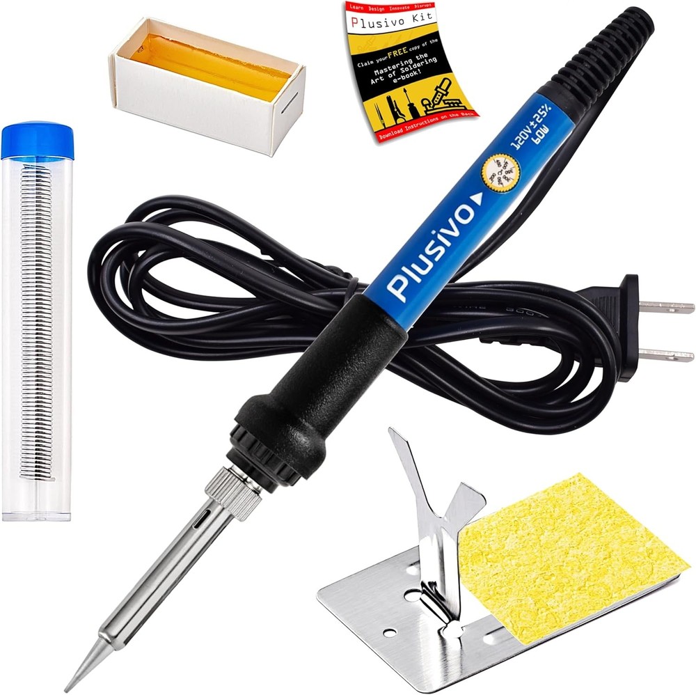 60W Soldering Iron Kit – Adjustable Temp, 5-in-1 DIY Electronics Set