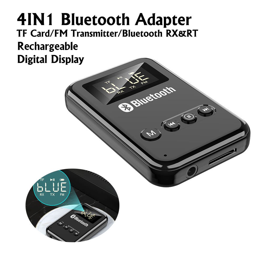 AUX-in Bluetooth Wireless Receiver & Transmitter Adapter FM For Car Stereo Audio