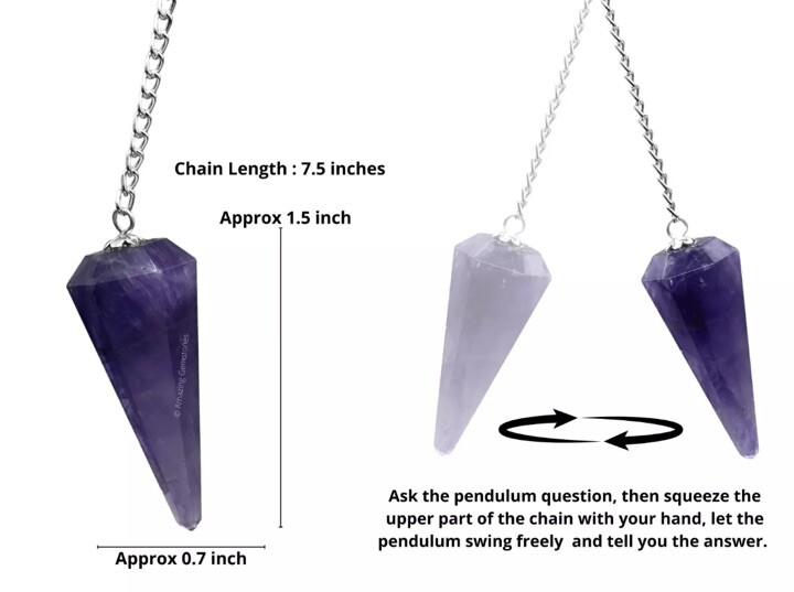 Amethyst Pendulum Crystal Stone, Faceted Pendulum Divination Tools, Dowsing