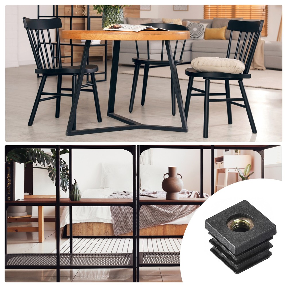 6Pcs 0.79"x0.79" Caster Insert with Thread, Square M8-1.25mm Thread