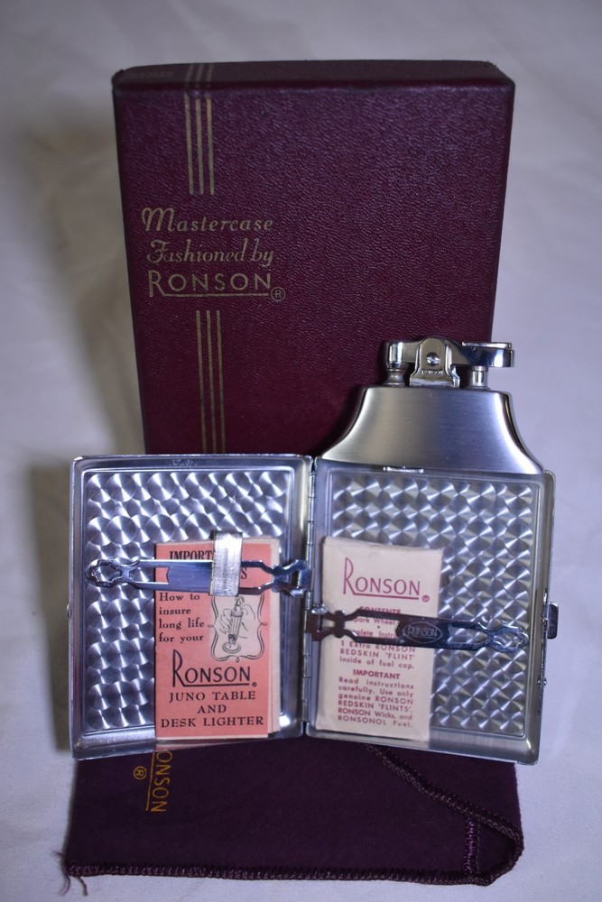 Masterclass Vintage Ronson Cigarette Case/Lighter With Original Papers+Box+Cloth