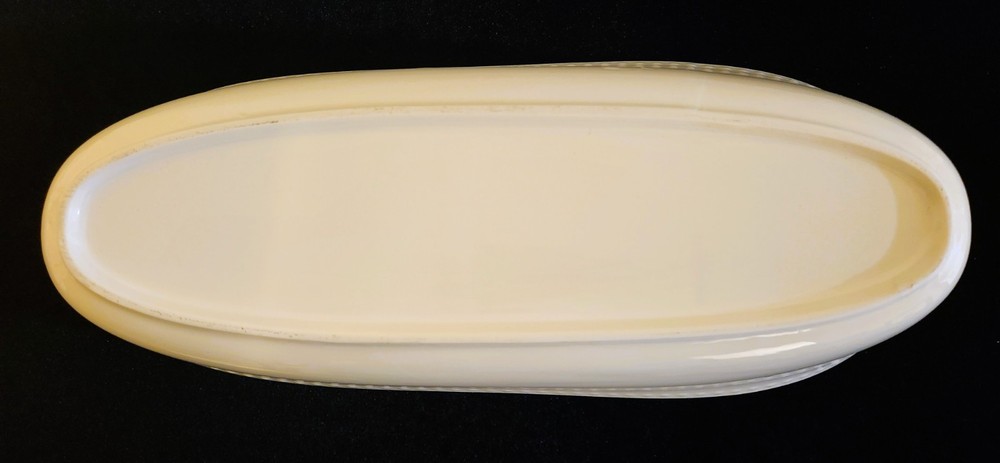 "Over my Bread Body" Mud Pie Ceramic White Two-Handled Bread Basket READ