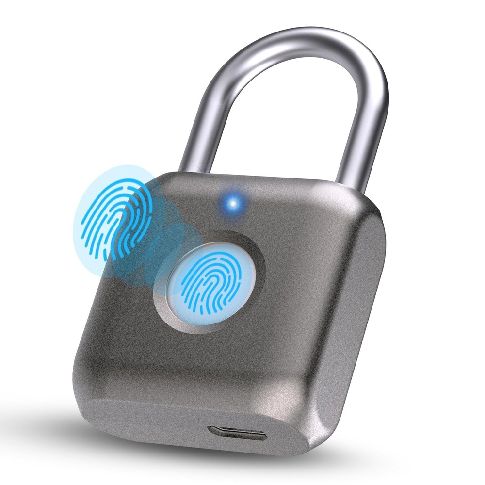 Pothunder Fingerprint Smart Padlock Lock, Biometric Metal Keyless Thumbprint ...