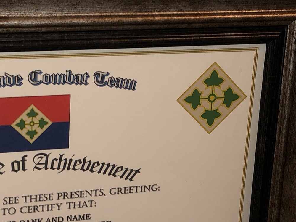 1ST B.C.T. / 4TH INFANTRY DIVISION (COMMEMORATIVE CERTIFICATE)