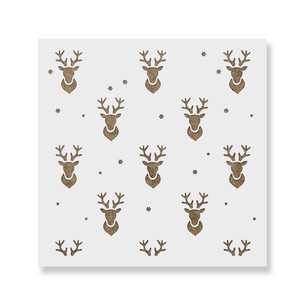 Reindeer Head Craft Stencil - Durable & Reusable Mylar Stencils