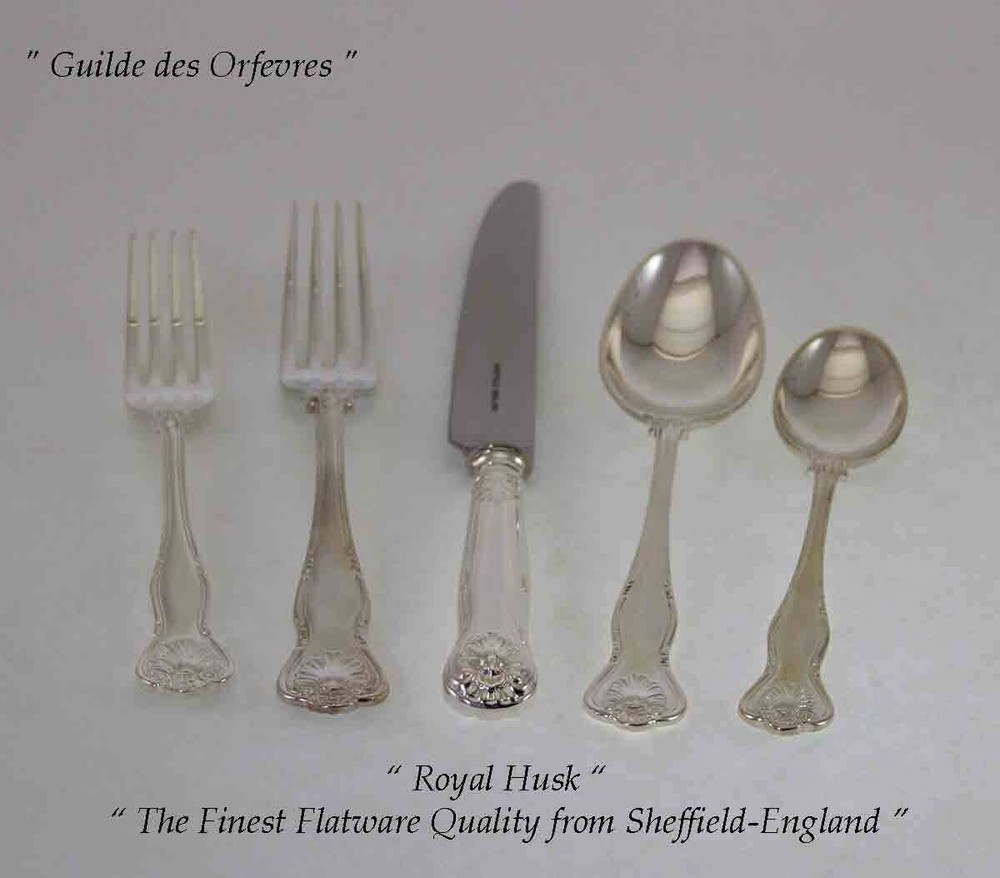Finest Silver Plated 5 Pc Place-Setting, Royal-Husk