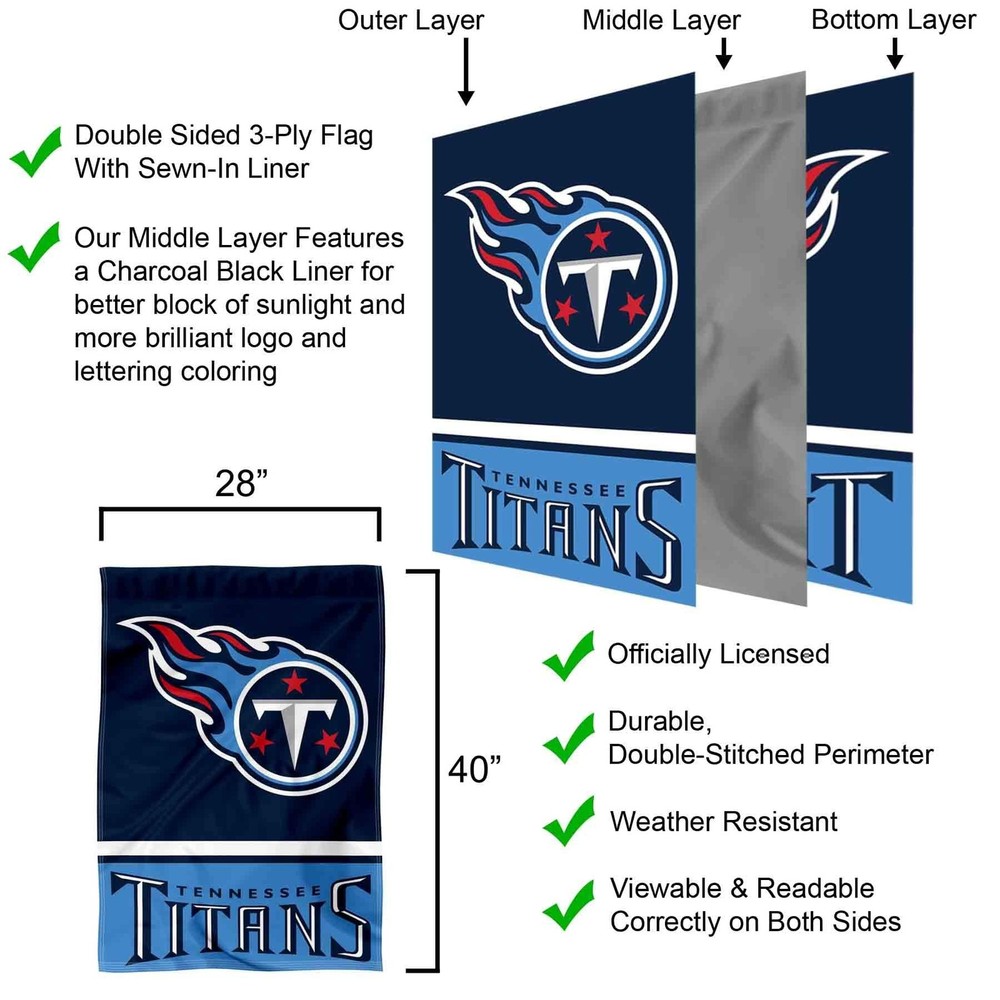 Tennessee Titans Two Sided House Flag