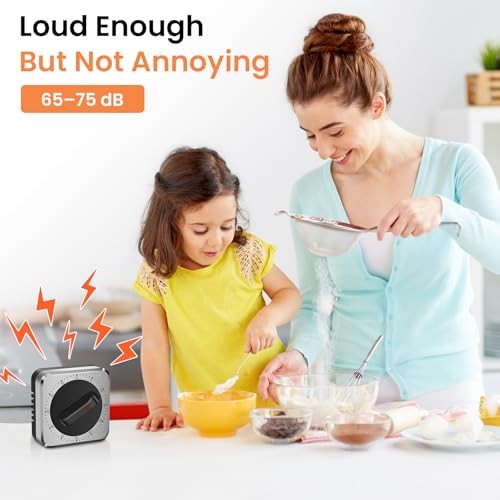 Mechanical Kitchen Timer with Magnet: Wind Up Cooking Timer Clock with Loud