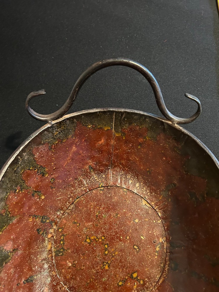 Vtg Copper Decorative Tray with Handless