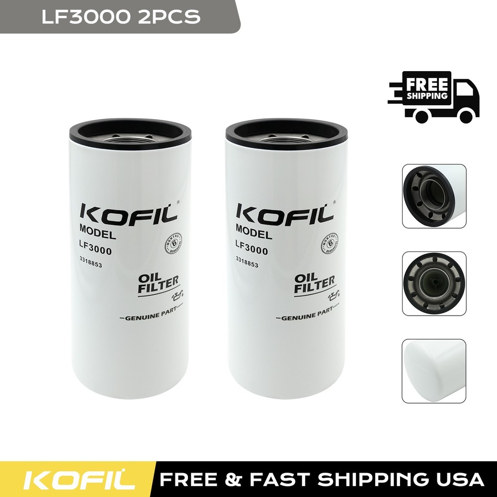 2 Pack For Fleetguard Oil Filter Lube Combination Filter LF3000