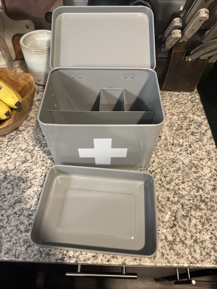 First Aid Grey Boxes (2) Boxes Only No Supplies