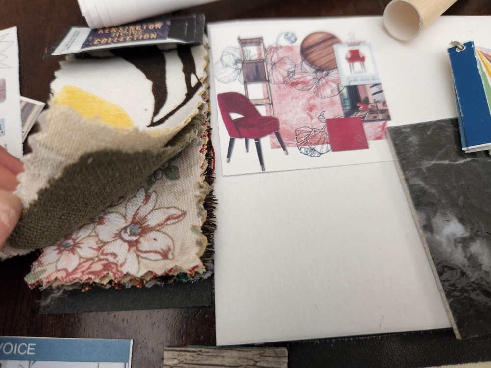 1/6 SCALE Mini Interior Design Set - Blueprints, Paint, Fabric, & Tile Samples