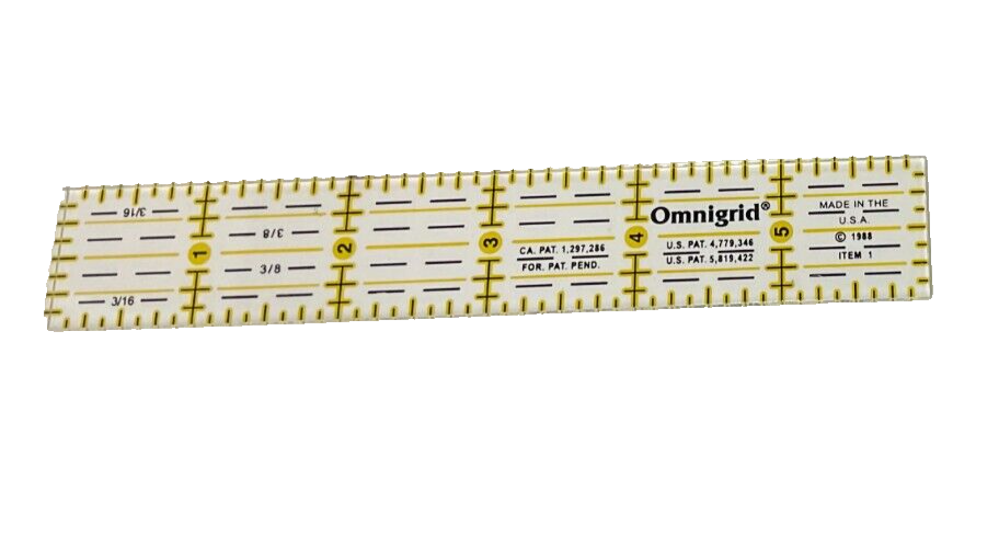 OMNIGRID #R1 - 1" x 6" ACRYLIC RULER