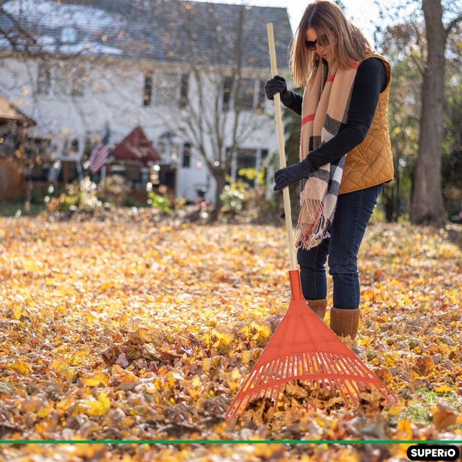 Garden Leaf Rake Orange 60" 2-Pack