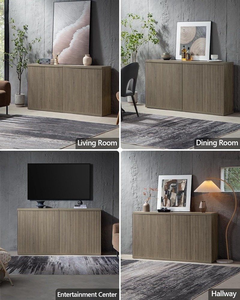 Buffet Cabinet with Storage Accent Sideboard Modern Credenza with Doors & shelf