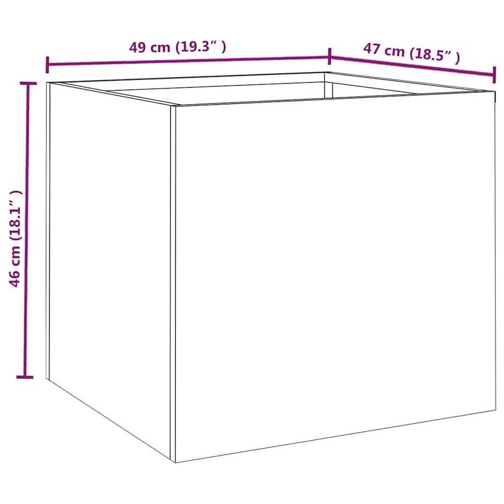 Planter Rusty Corten Steel Medium Durable Planter Rectangular vidaXL