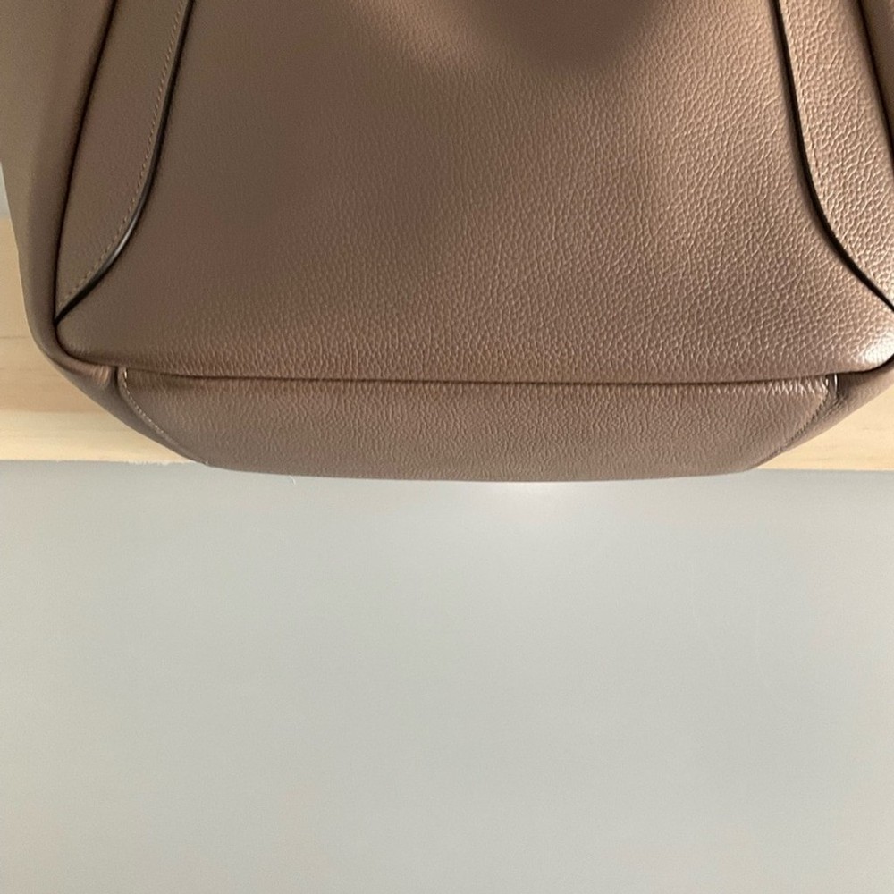 Coach Dark Stone Leather Hadley Turnlock Tote