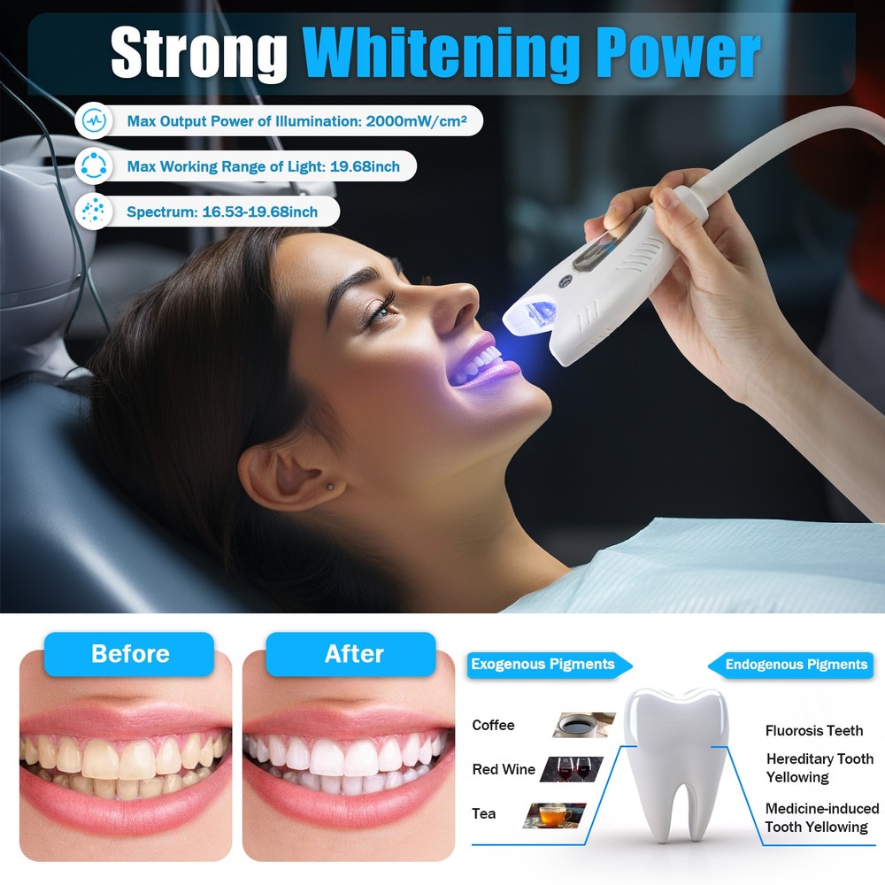 Dental Mobile Teeth Whitening Machine Lamp Bleaching Cold LED Light Accelerator