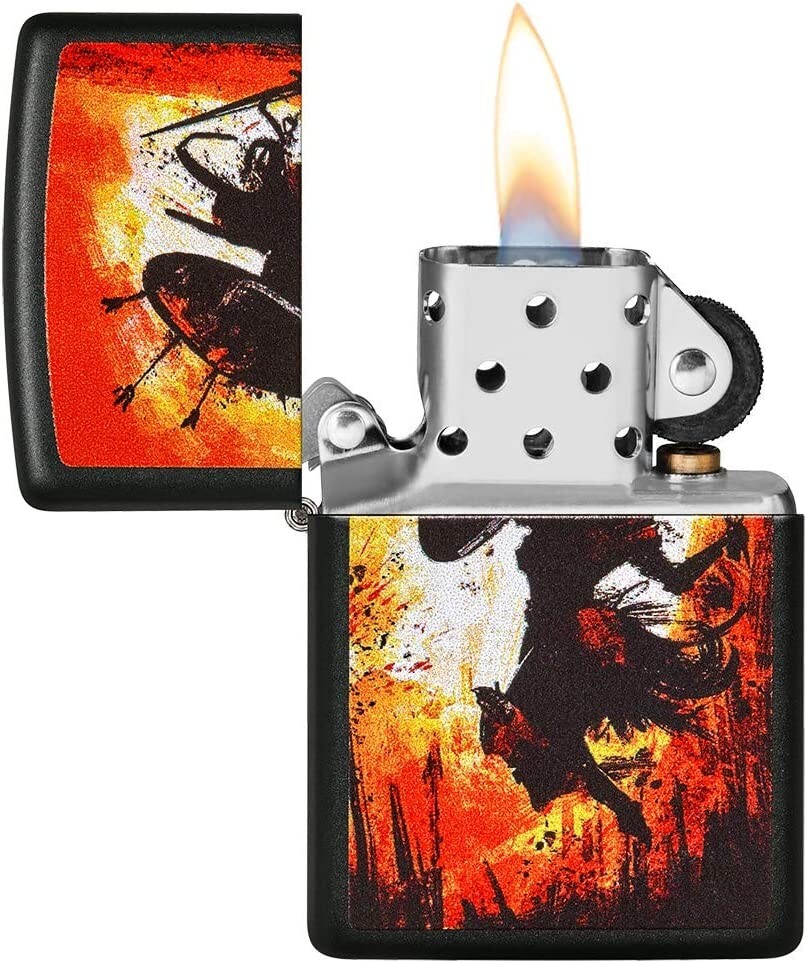 Zippo Warrior Sword and Shield Black Matte 49405