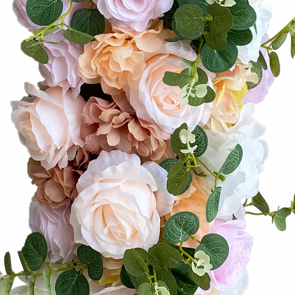 Artificial Silk Flower Row Panel Wedding Draping Floral Garland Backdrop 100cm