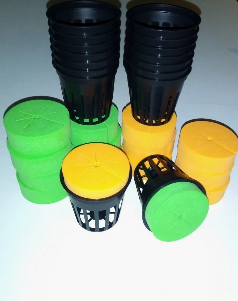 16 CLONE COLLAR INSERT plus 16 2" NET POT CUPS HYDROPONIC CLONE SYSTEM GROW KIT