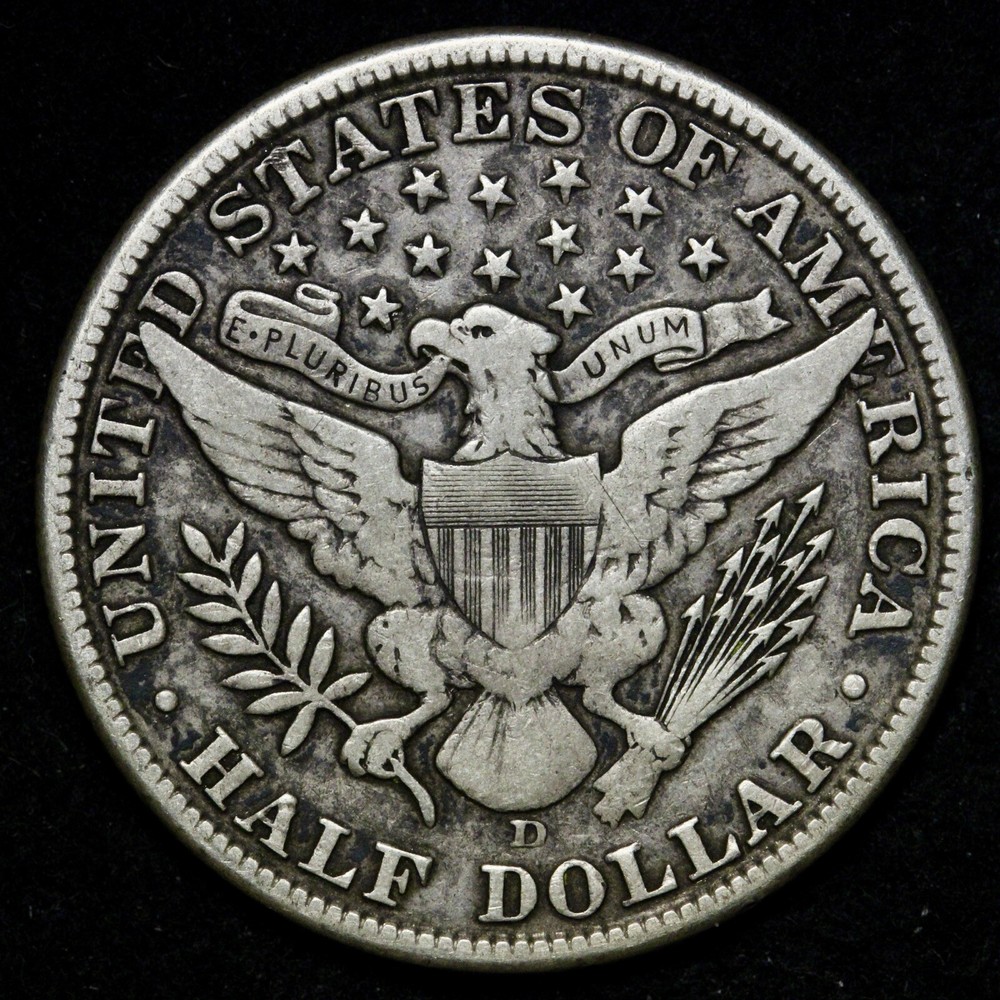 1912-D Barber Silver Half Dollar XF E294 JWLM