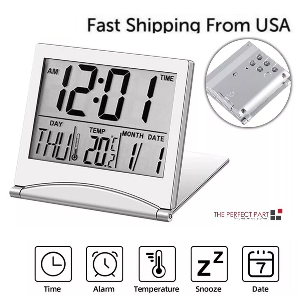 Large Screen Portable Alarm Clock for Traveling with Timer Functionality