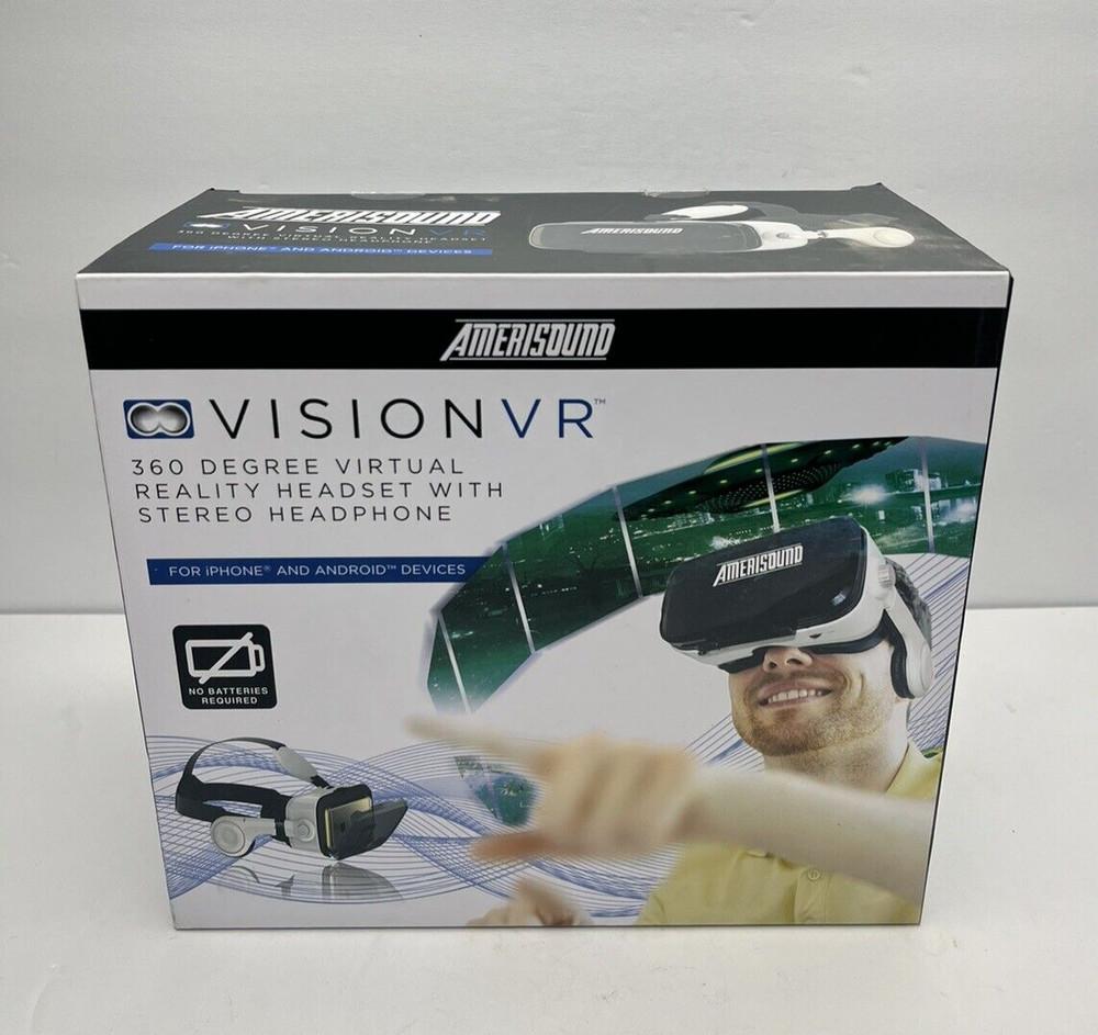 Amerisound Vision VR Virtual Reality Headset Stereo Headphone IPhone Android