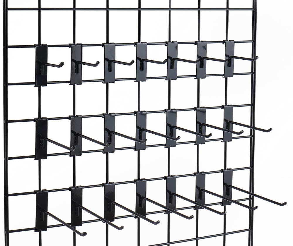 Gridwall Hooks 4 Inch 12PC Display Black Grid Wall Panel Peg Hooks Retail