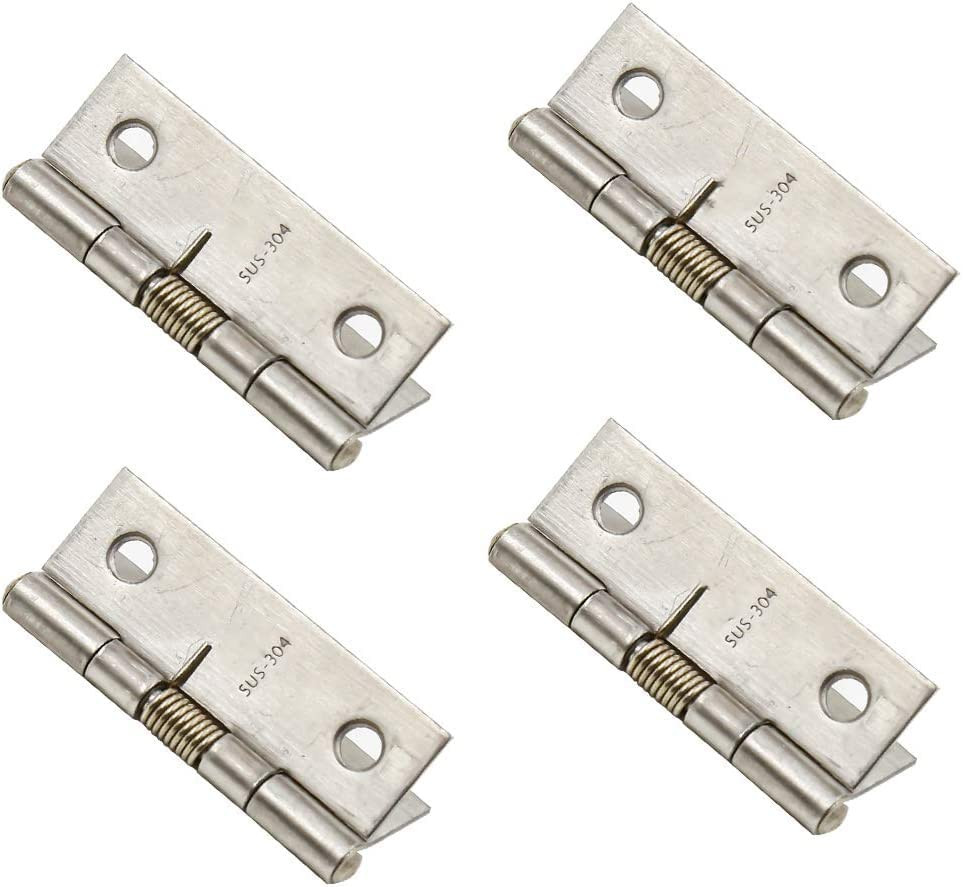 Spring Hinge Self Opening 2" Length Stainless 50mm / 2"