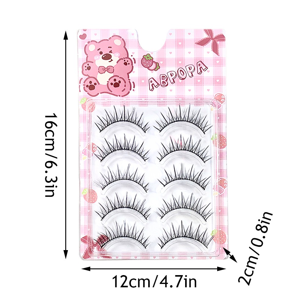 Natural Dense Eyelashes For Makeup 12mm Black False Eyelashes Set
