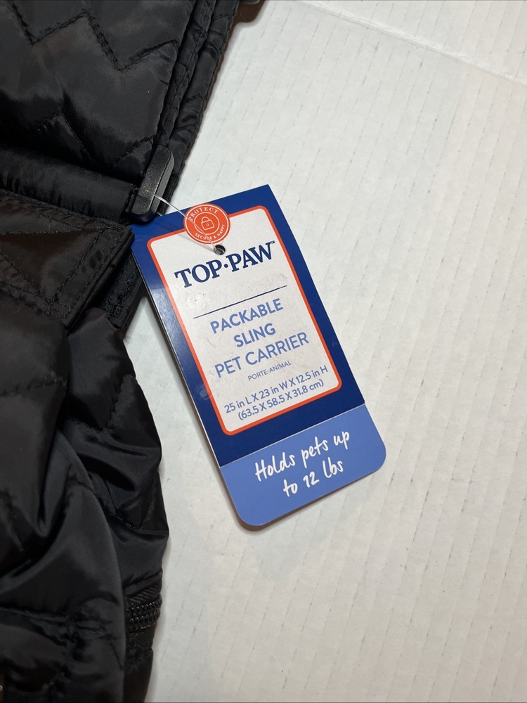 Top Paw Packable Sling Pet Carrier 12 Pound Max.