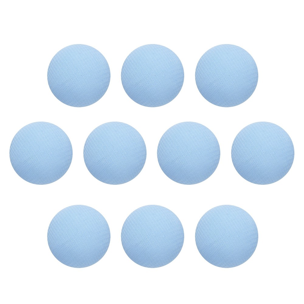 10pcs Fabric Cloth Covered Button 20mm Craft Round Sewing Button, Sky Blue