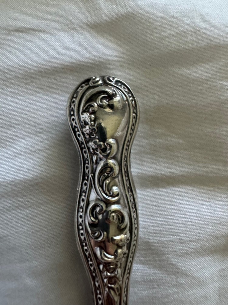 Antique Lionel Smith & Co. Sterling Silver Handle Button Hook Scrolling Design