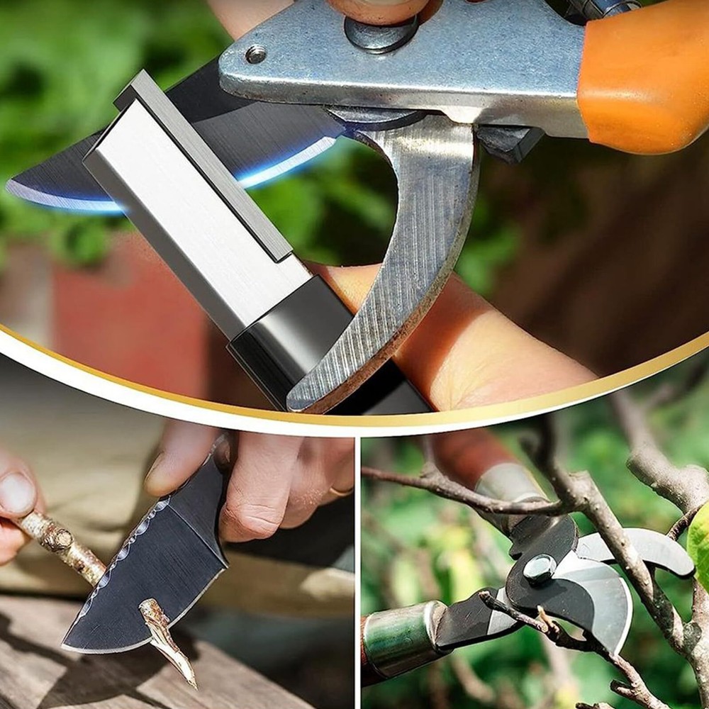 2Pcs Garden Tool Sharpener Quick Gardening Scissors Sharpener for Lawn Mower ...