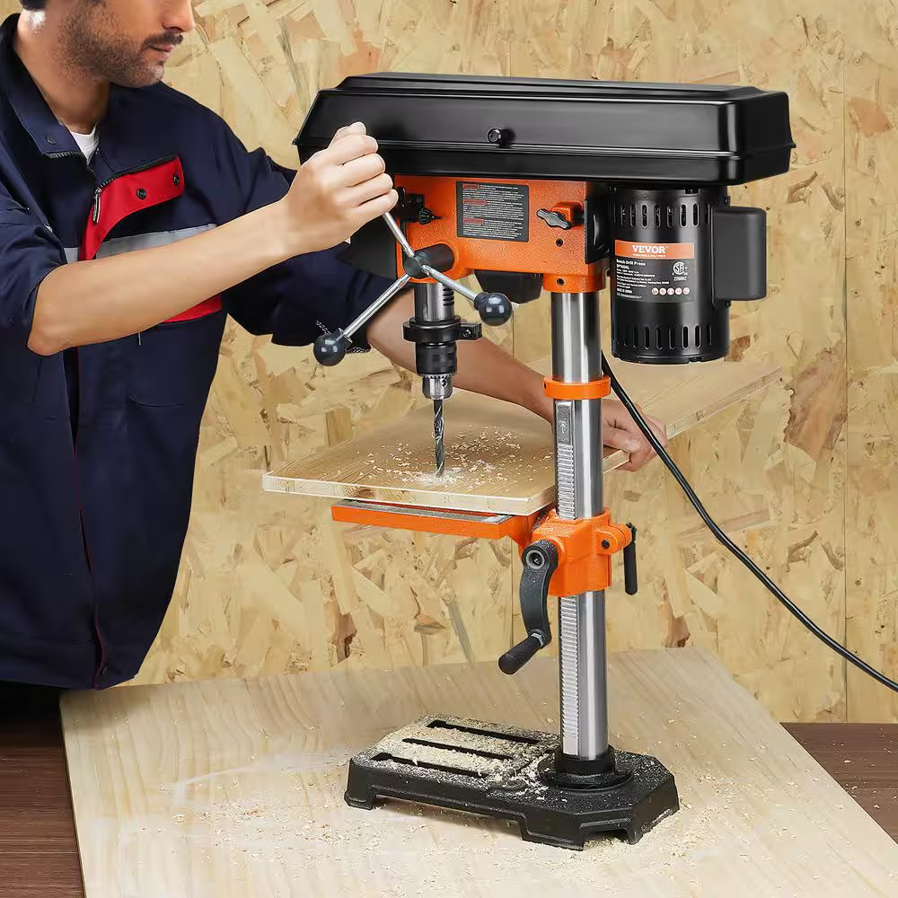 10 In. Benchtop Drill Press 3.2 Amp 5-Speed Cast Iron Bench Drill Press Tabletop