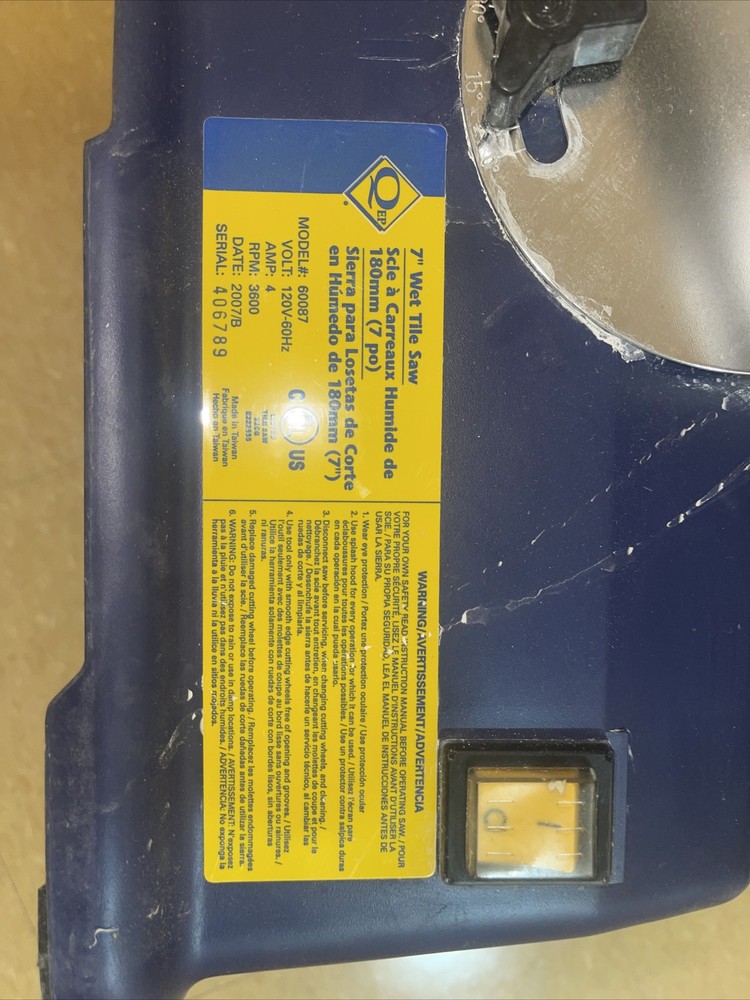 QEP 7” Wet Tile Saw