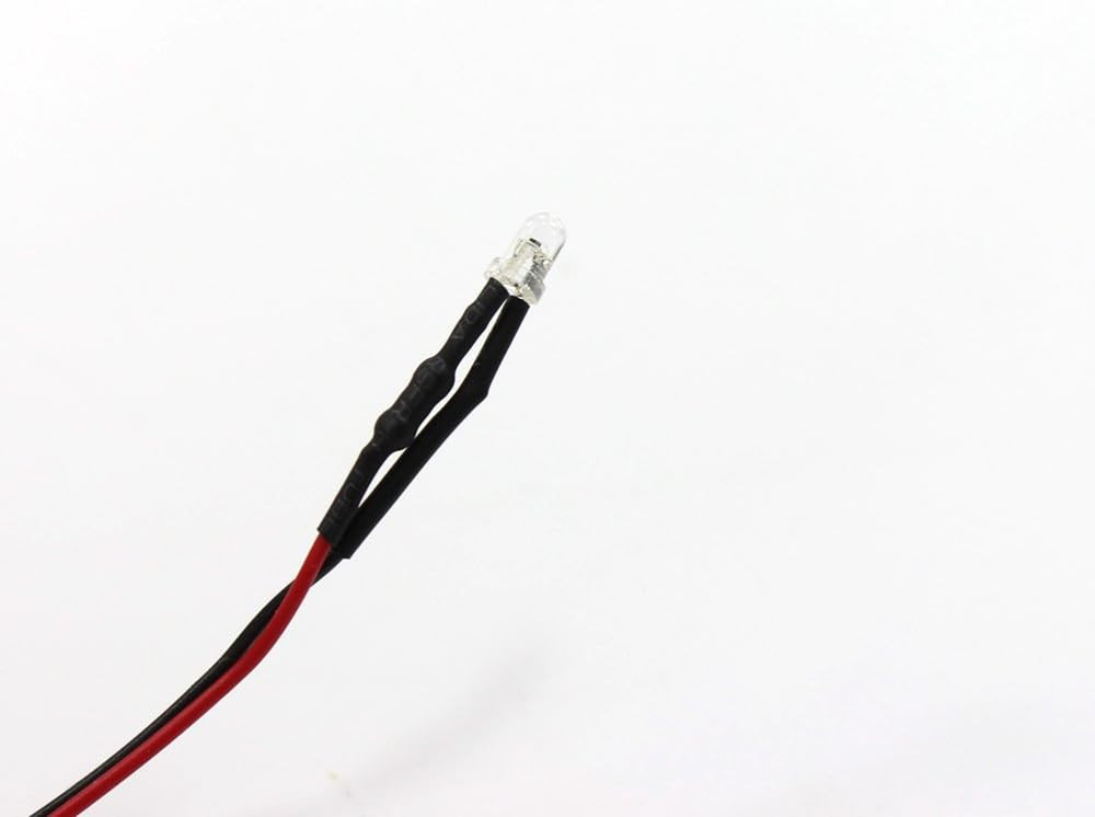 20pcs Pre-Wired 3mm Warm White LED Lights for Model Train Layouts & Projects
