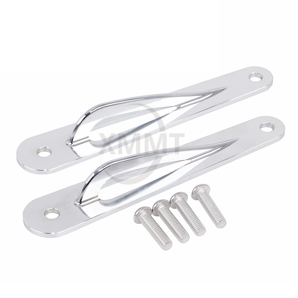 Chrome Front Fork Teardrop Custom Tie-Down Bracket Steel For Harley Road King