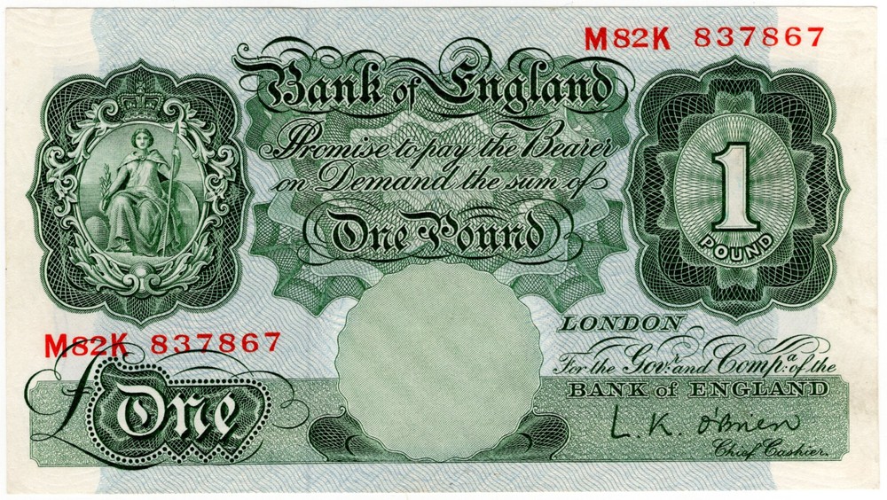 England  1949-1955 1 Pound P369c UNC
