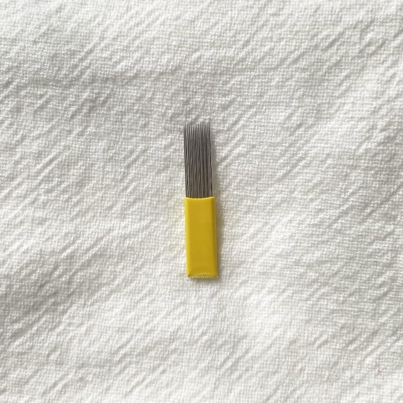 Permanent Makeup Eyebrow Microblading Needle Manual Supplie (Double Line Flat15)