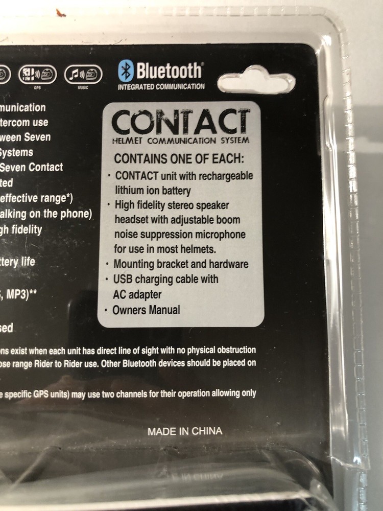 Seven Zero Seven Contact Helmet Communication System with Bluetooth.