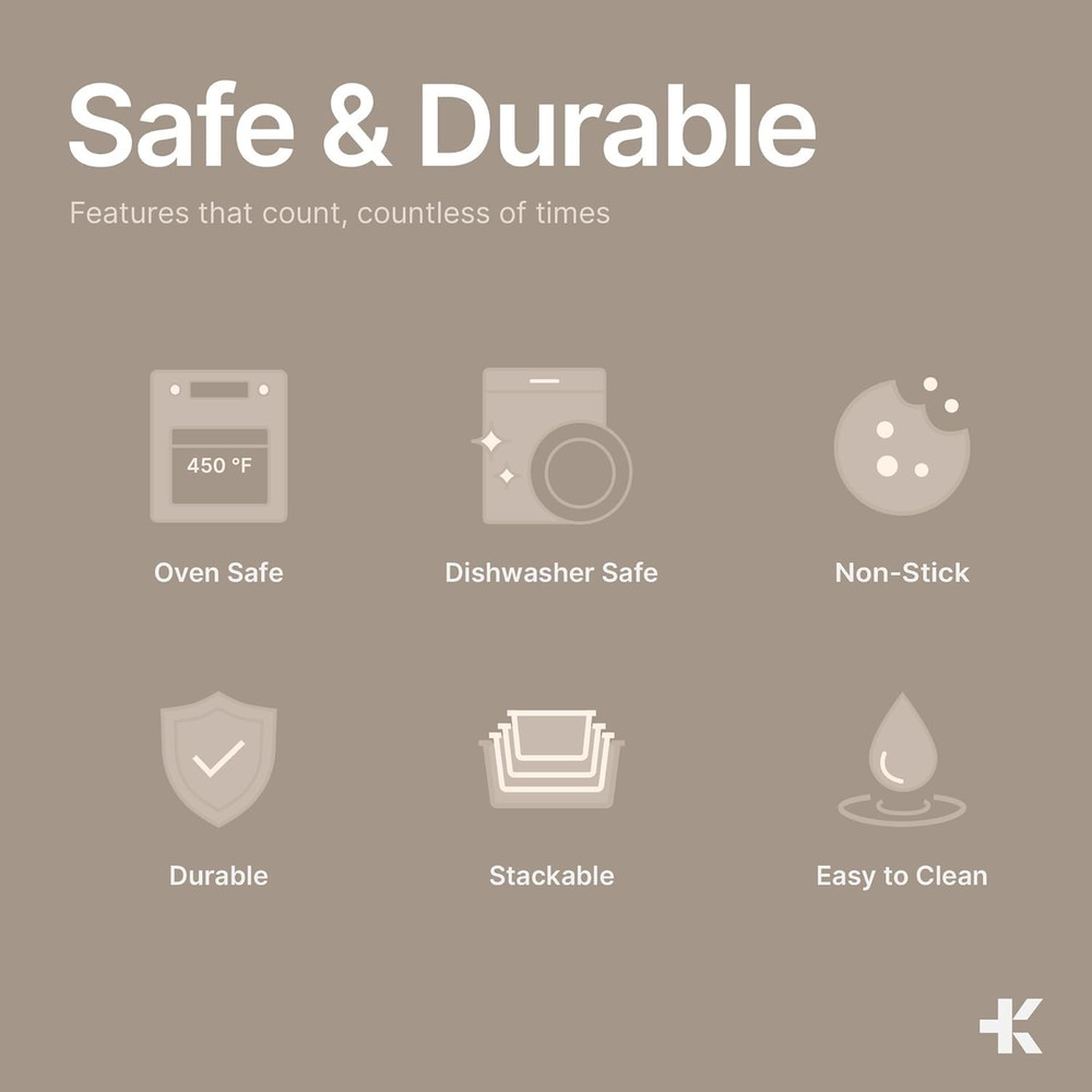 Bakken 4-Piece Bakeware Sets, Nonstick Carbon Steel Baking Sheet, Stackable Spac