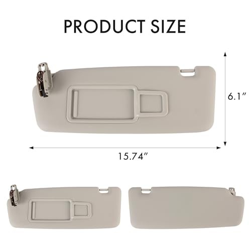Car Sun Visor Assembly Compatible for Audi A4 A4L B8 B9 2009 Light gray-Left