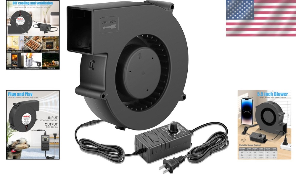 Powerful 140mm Small Fan with Speed Control for DIY Projects