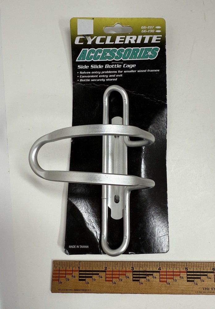 Side Slide Bottle Cage RIGHT or LEFT Side Loading Silver Bicycle Cyclerite NEW