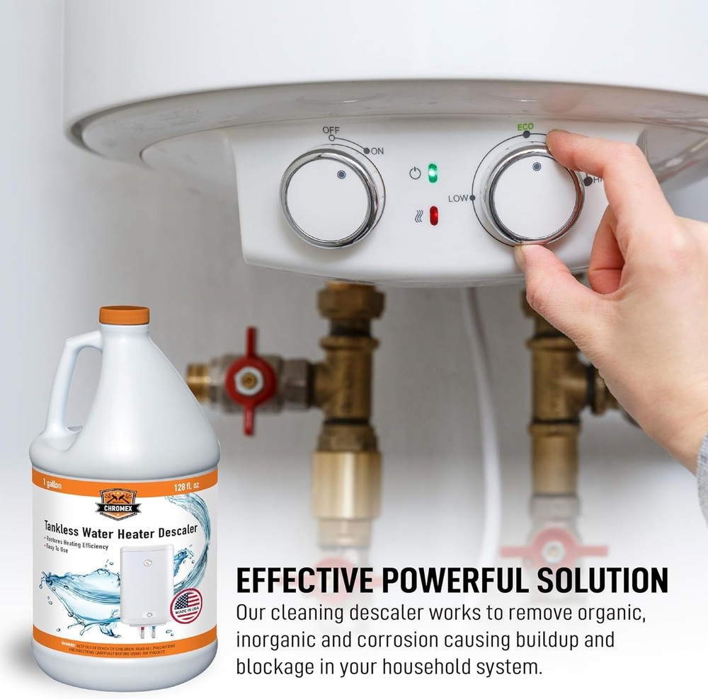 Chromex Tankless Water Heater Descaling Solution, 1 Gallon