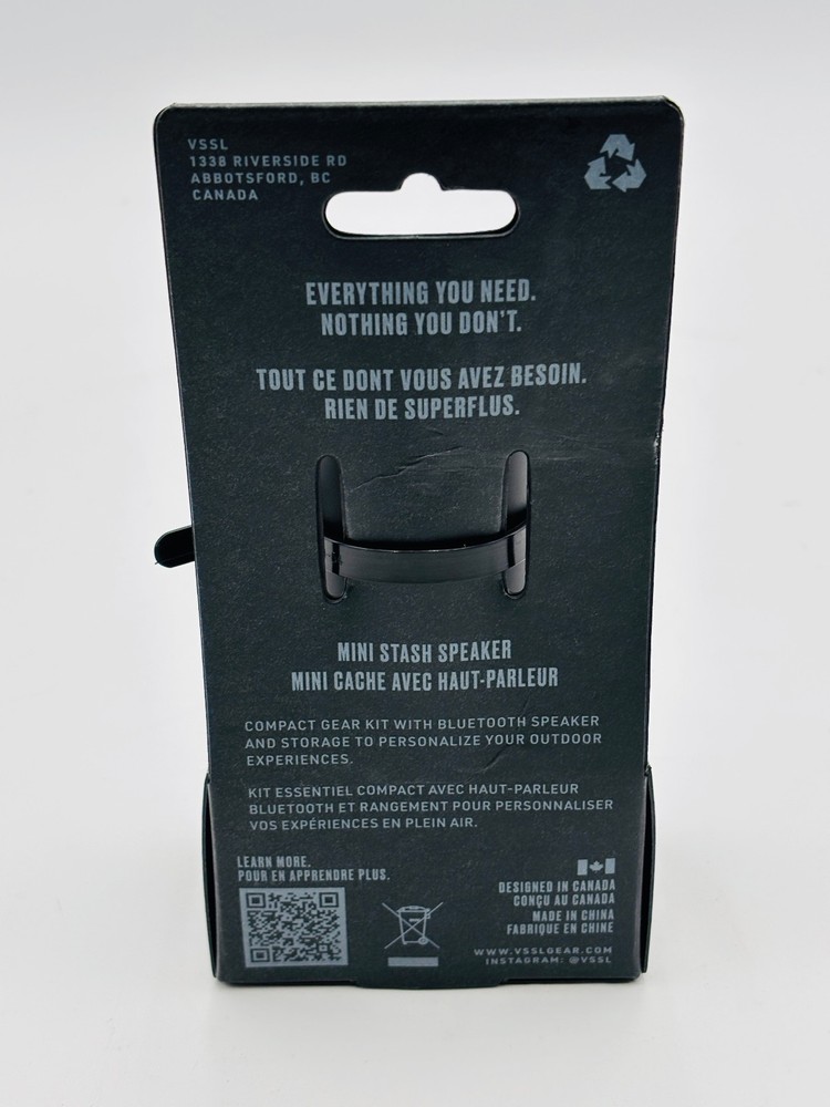 VSSL Mini Stash Bluetooth Speaker – Black – New