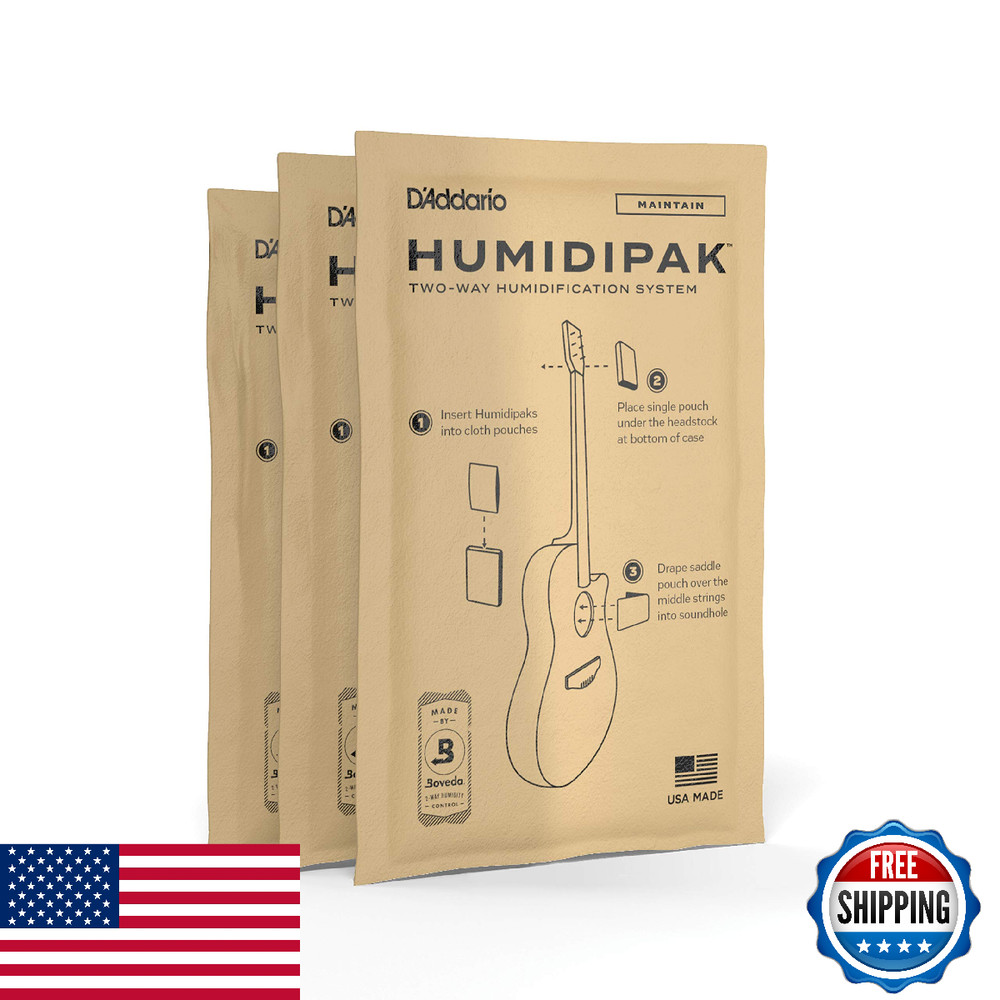 D'Addario Two-Way Guitar Humidifier System: 3-Pack Replacement Packets